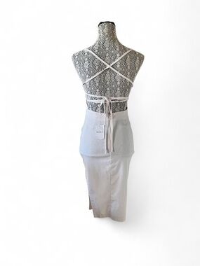 Forever 21 Light white/cream Spaghetti-Strap Midi Dress